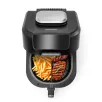   GOURMETmaxx FryBBQ inox 2 az 1-ben 360° digitális Air Fryer és BBQ grill 2000W, 5L kosárrral, érintőkijelzővel és húshőmérővel (19177)
