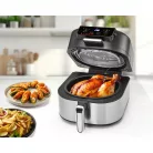 GOURMETmaxx FryBBQ inox 2 az 1-ben 360° digitális Air Fryer és BBQ grill 2000W, 5L kosárrral, érintőkijelzővel és húshőmérővel (19177)