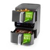   GourmetMaxx DS-16404 Fry Up Air Fryer 2500W 3.5L + 6.5L családi, 10 literes XXL digitális AirFryer 2 függőleges fiókkal, LCD kijelzővel, 10 programmal, kompakt méretben 8 személynek