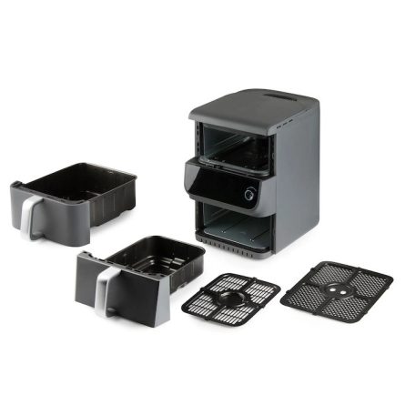 GourmetMaxx DS-16404 Fry Up Air Fryer 2500W 3.5L + 6.5L családi, 10 literes XXL digitális AirFryer 2 függőleges fiókkal, LCD kijelzővel, 10 programmal, kompakt méretben 8 személynek