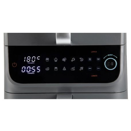 GourmetMaxx DS-16404 Fry Up Air Fryer 2500W 3.5L + 6.5L családi, 10 literes XXL digitális AirFryer 2 függőleges fiókkal, LCD kijelzővel, 10 programmal, kompakt méretben 8 személynek