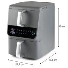 GourmetMaxx DS-16404 Fry Up Air Fryer 2500W 3.5L + 6.5L családi, 10 literes XXL digitális AirFryer 2 függőleges fiókkal, LCD kijelzővel, 10 programmal, kompakt méretben 8 személynek