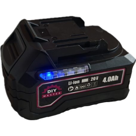 DIY Master / GardenMaster E-Master 2 x 20V 4Ah DUPLA akku és töltő szett, 2 db Makita kompatibilis 4000 mAh li-ion akkumulátor + 1 db 21.5V 2.2A hálózati töltő Garden Master E-Master kerti gépekhez