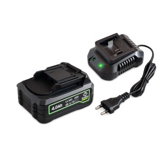   DIY Master / GardenMaster E-Master 20V 4Ah akku és töltő szett, Makita kompatibilis 4000 mAh li-ion akkumulátor + 21.5V 2.2A hálózati töltő Garden Master E-Master kerti gépekhez