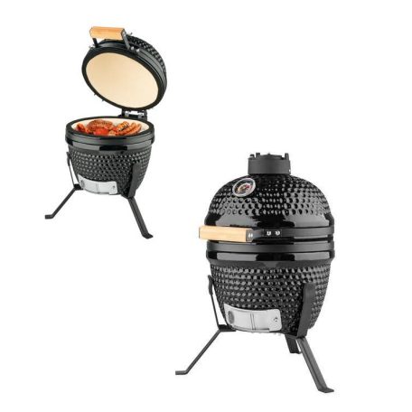 Grill Meister Mini Kamado Barbecue kerámia grill 26.5 cm kerámiabetétes faszenes kerti grillsütő (Landmann 11820 Mini Kamado helyettesítő)