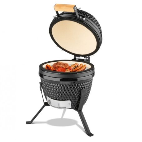 Grill Meister Kansas Mini Kamado Barbecue kerámia grill 26.5 cm kerámiabetétes faszenes kerti grillsütő (Landmann 11820 Mini Kamado helyettesítő)