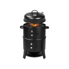 BBQ Grill Meister Kansas / GardenMeister 3 in 1 Smoker Grill, Füstölő grill | Hausmeister GM 2005 BBQ multifunkciós faszenes kerti grill, füstölőkemence, 52 x 40 x 80 cm 3 szintes grillsütő és füstölő