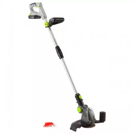 GardenStar PRTA 20V 2Ah DUPLA li-ion akkus, akkumulátoros, késes fűszegélynyíró, fűszegélyvágól, fűkasza 12 db késsel, 2 db 20V 2Ah akkuval és dupla töltővel
