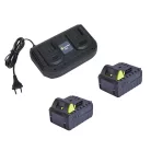 GardenStar PRTA 20V 4Ah DUPLA li-ion akkus, akkumulátoros, késes fűszegélynyíró, fűszegélyvágól, fűkasza 12 db késsel, 2 db 20V 4Ah akkuval és dupla töltővel