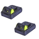 GardenStar 20V 2Ah DUPLA gyári li-ion akkumulátor és töltő SZETT GardenStar 20V / 40V (2 x 20V) kerti gépekhez Samsung cellákkal (2 db akku + dupla töltő)