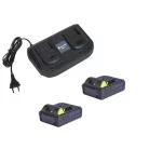 GardenStar LM-3440 ECO 34 cm 40V (2 x 20V 2Ah) akkus, akkumulátoros fűnyíró, dupla akkus fűnyírógép 2 akkuval és dupla töltővel