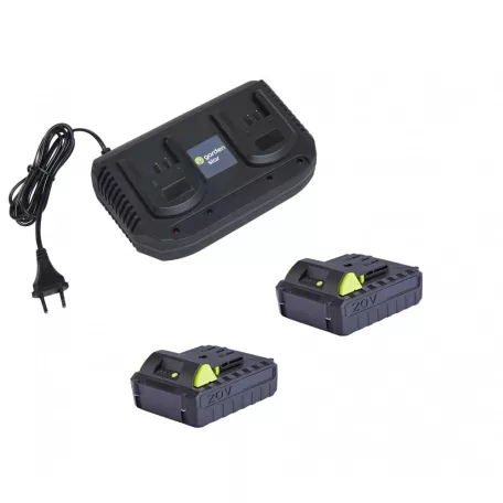 GardenStar LM-3440 ECO 34 cm 40V (2 x 20V 2Ah) akkus, akkumulátoros fűnyíró, dupla akkus fűnyírógép 2 akkuval és dupla töltővel