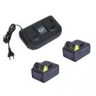 GardenStar LM-3440 XL 34 cm 40V (2 x 20V 4Ah) akkus, akkumulátoros fűnyíró, dupla akkus fűnyírógép 2 akkuval és dupla töltővel