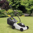 GardenStar 1300W 32 cm elektromos fűnyíró, fűgyűjtős fűnyírógép 3 vágásmagasság fokozattal 25 / 40 / 55 mm, 25L fűgyűjtővel (LM-1300-32)