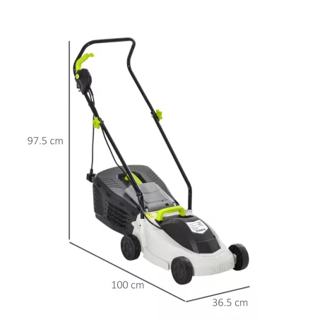 GardenStar 1300W 32 cm elektromos fűnyíró, fűgyűjtős fűnyírógép 3 vágásmagasság fokozattal 25 / 40 / 55 mm, 25L fűgyűjtővel (LM-1300-32)