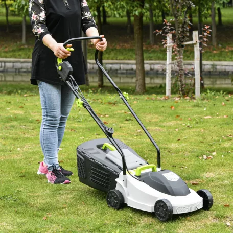 GardenStar 1300W 32 cm elektromos fűnyíró, fűgyűjtős fűnyírógép 3 vágásmagasság fokozattal 25 / 40 / 55 mm, 25L fűgyűjtővel (LM-1300-32)