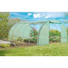 GardenStar 500 x 300 x 200 cm (15 m²) XL 4 évszakos fémvázas szövetfólia melegház, fóliasátor, nyitható oldalakkal