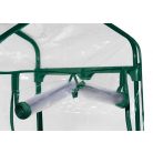 GardenStar 69 x 125 x 49 cm kompakt hobby kerti melegház, palántanevelő fólia, fóliasátor 3 polccal, víztiszta, áttetsző fóliával, zöld fém vázzal