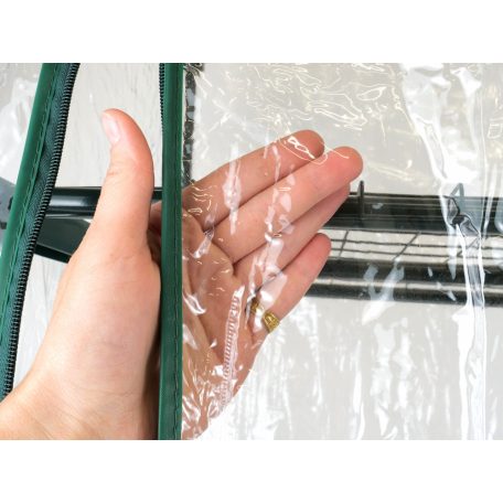 GardenStar 69 x 125 x 49 cm kompakt hobby kerti melegház, palántanevelő fólia, fóliasátor 3 polccal, víztiszta, áttetsző fóliával, zöld fém vázzal