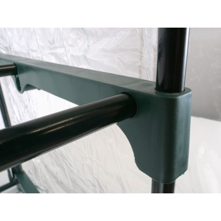 GardenStar 69 x 125 x 49 cm kompakt hobby kerti melegház, palántanevelő fólia, fóliasátor 3 polccal, víztiszta, áttetsző fóliával, zöld fém vázzal
