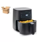 SÉRÜLT Ambiano GT-AF-17 MIDI 1400W 3.5L kompakt digitális Air Fryer, légkeveréses olajmentes sütő, Airfryer olajsütő, fritőz, fekete, 8 beépített programmal