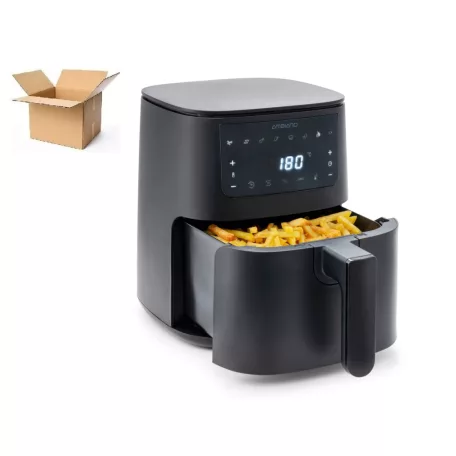 SÉRÜLT Ambiano GT-AF-17 MIDI 1400W 3.5L kompakt digitális Air Fryer, légkeveréses olajmentes sütő, Airfryer olajsütő, fritőz, fekete, 8 beépített programmal