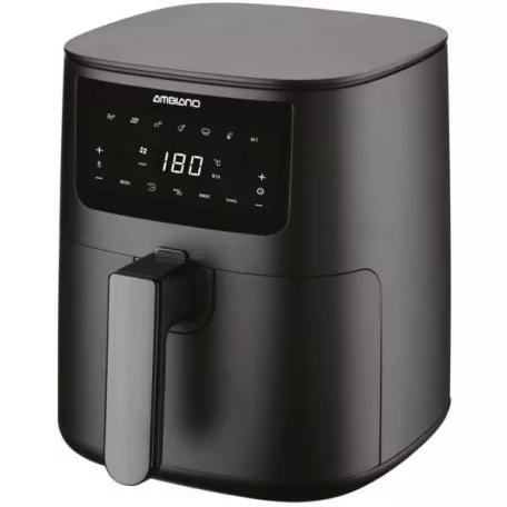 SÉRÜLT Ambiano GT-AF-17 MIDI 1400W 3.5L kompakt digitális Air Fryer, légkeveréses olajmentes sütő, Airfryer olajsütő, fritőz, fekete, 8 beépített programmal