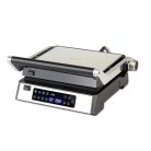 Ambiano GTSF-KG03 inox nemesacél 2200W elektromos digitális kontaktgrill, asztali kontakt grill kivehető 30 x 26 cm sütőlapokkal, húshőmérővel