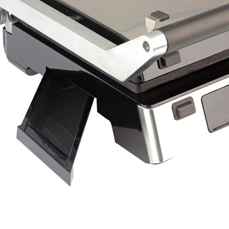 Ambiano GTSF-KG03 inox nemesacél 2200W elektromos digitális kontaktgrill, asztali kontakt grill kivehető 30 x 26 cm sütőlapokkal, húshőmérővel