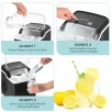   GourmetMaxx 11206 fekete 150W 1.3L háztartási jégkocka készítő gép, jégkockagép 12 kg / 24 óra