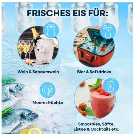 GOURMETmaxx 15610 / 2026 fekete 115W 1.5L háztartási jégkocka készítő gép, jégkockagép 12 kg / 24 óra