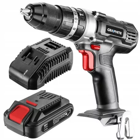 Graphite 58G010 Kit 55Nm 18V 2Ah akkus, li-ion akkumulátoros fúró, ütvefúró, csavarbehajtó szett 