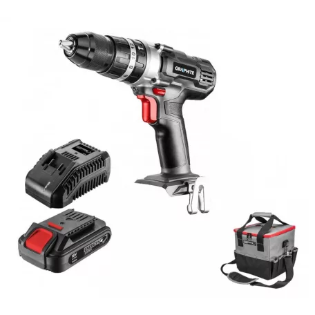 Graphite 58G010 Kit 55Nm 18V 2Ah akkus, li-ion akkumulátoros fúró, ütvefúró, csavarbehajtó szett 