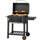 Grill Master American Grill Charcoal BBQ XL faszenes amerikai típusú grill, kerti grillező, grillsütő 12 főre, 42 x 58 cm grillfelülettel és védőhuzattal