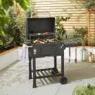 Grill Master American Grill Charcoal BBQ XL faszenes amerikai típusú grill, kerti grillező, grillsütő 12 főre, 42 x 58 cm grillfelülettel és védőhuzattal