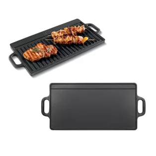   Grill Meister / Perfect Home 12014 kétoldalas sima / bordázott 51x24 cm öntöttvas grill sütőlap 
