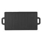 Grill Meister / Perfect Home 12014 kétoldalas sima / bordázott 51x24 cm öntöttvas grill sütőlap , grillező lap