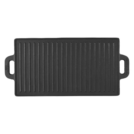 Grill Meister / Perfect Home 12014 kétoldalas sima / bordázott 51x24 cm öntöttvas grill sütőlap , grillező lap