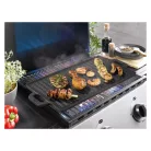 Grill Meister / Perfect Home 12014 kétoldalas sima / bordázott 51x24 cm öntöttvas grill sütőlap , grillező lap