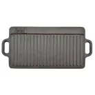 Grill Meister / Perfect Home 12014 kétoldalas sima / bordázott 51x24 cm öntöttvas grill sütőlap , grillező lap
