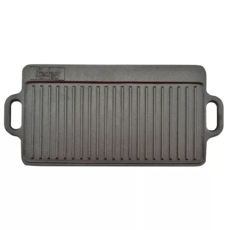 Grill Meister / Perfect Home 12014 kétoldalas sima / bordázott 51x24 cm öntöttvas grill sütőlap , grillező lap