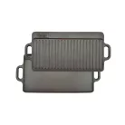 Grill Meister / Perfect Home 12014 kétoldalas sima / bordázott 51x24 cm öntöttvas grill sütőlap , grillező lap