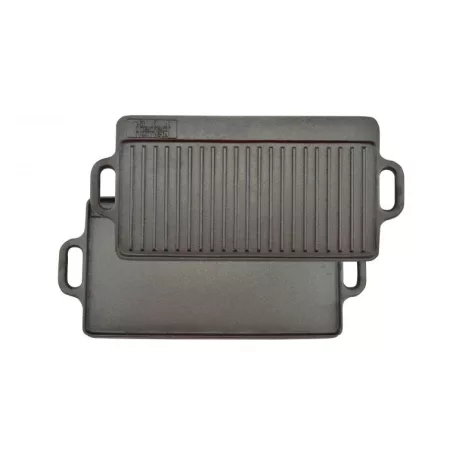 Grill Meister / Perfect Home 12014 kétoldalas sima / bordázott 51x24 cm öntöttvas grill sütőlap , grillező lap