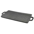 Grill Meister / Perfect Home 12014 kétoldalas sima / bordázott 51x24 cm öntöttvas grill sütőlap , grillező lap