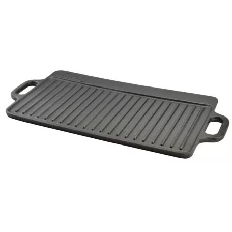 Grill Meister / Perfect Home 12014 kétoldalas sima / bordázott 51x24 cm öntöttvas grill sütőlap , grillező lap