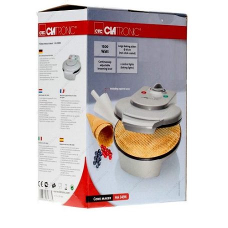 BONTOTT Bomann / Clatronic 1200W 18 cm XL elektromos ostyasütő, tölcsérsütő, sajtostallér sütő, recept ötletekkel, kipróbált, visszavásárolt