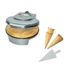 BONTOTT Bomann / Clatronic 1200W 18 cm XL elektromos ostyasütő, tölcsérsütő, sajtostallér sütő, recept ötletekkel, kipróbált, visszavásárolt