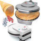 BONTOTT Bomann / Clatronic 1200W 18 cm XL elektromos ostyasütő, tölcsérsütő, sajtostallér sütő, recept ötletekkel, kipróbált, visszavásárolt