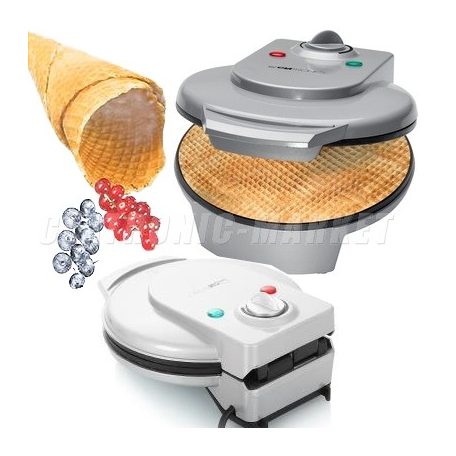 BONTOTT Bomann / Clatronic 1200W 18 cm XL elektromos ostyasütő, tölcsérsütő, sajtostallér sütő, recept ötletekkel, kipróbált, visszavásárolt