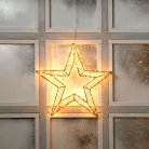 Home Creation XXL 50 cm csillag IP44 kültéri / beltéri fém, melegfehér LED csillag fénykoszorú, 1100 db LED-el világító ötágú csillag fényedkoráció 6 órás időzítővel